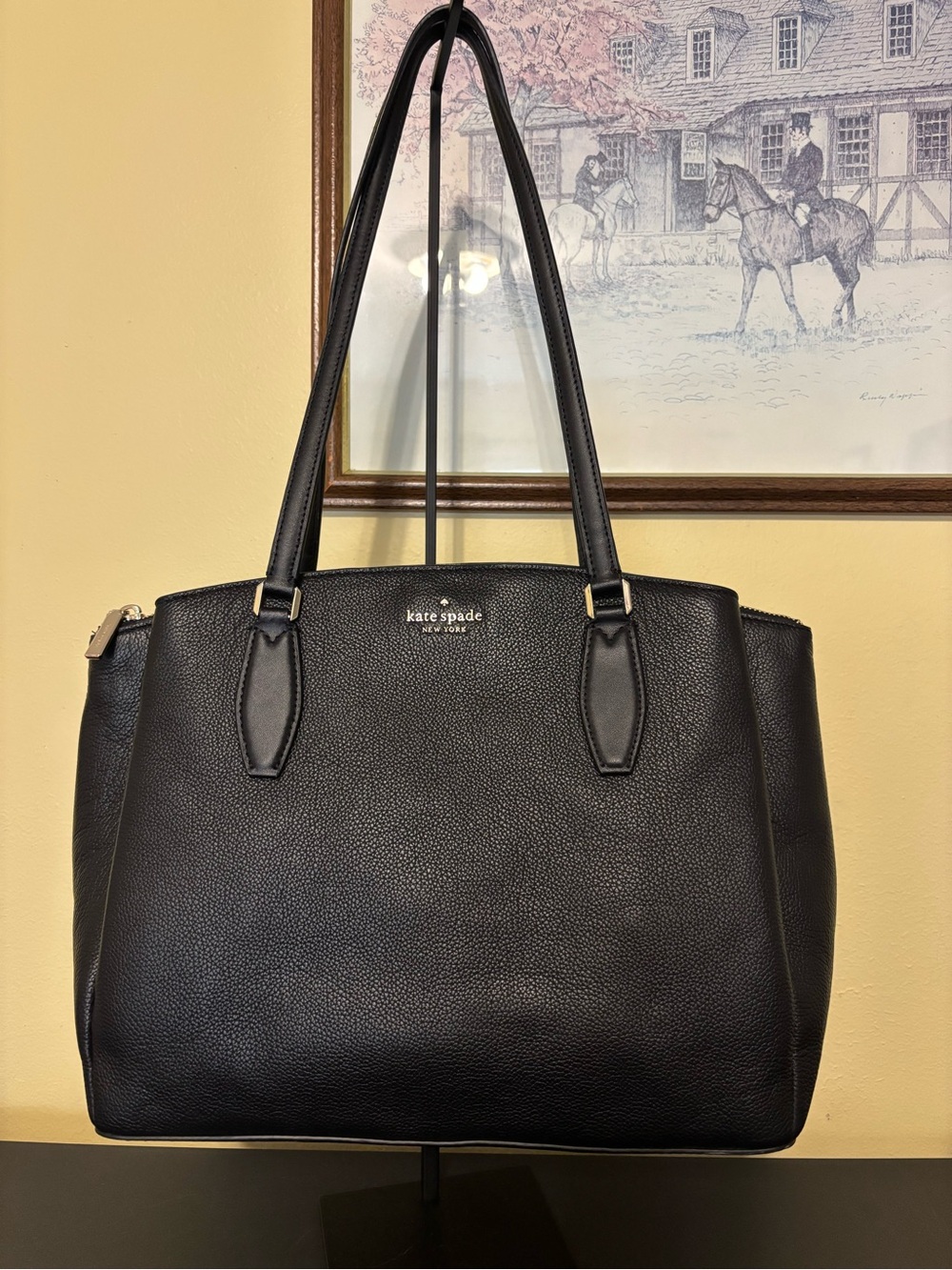 kate spade Black Pebbled Leather Tote